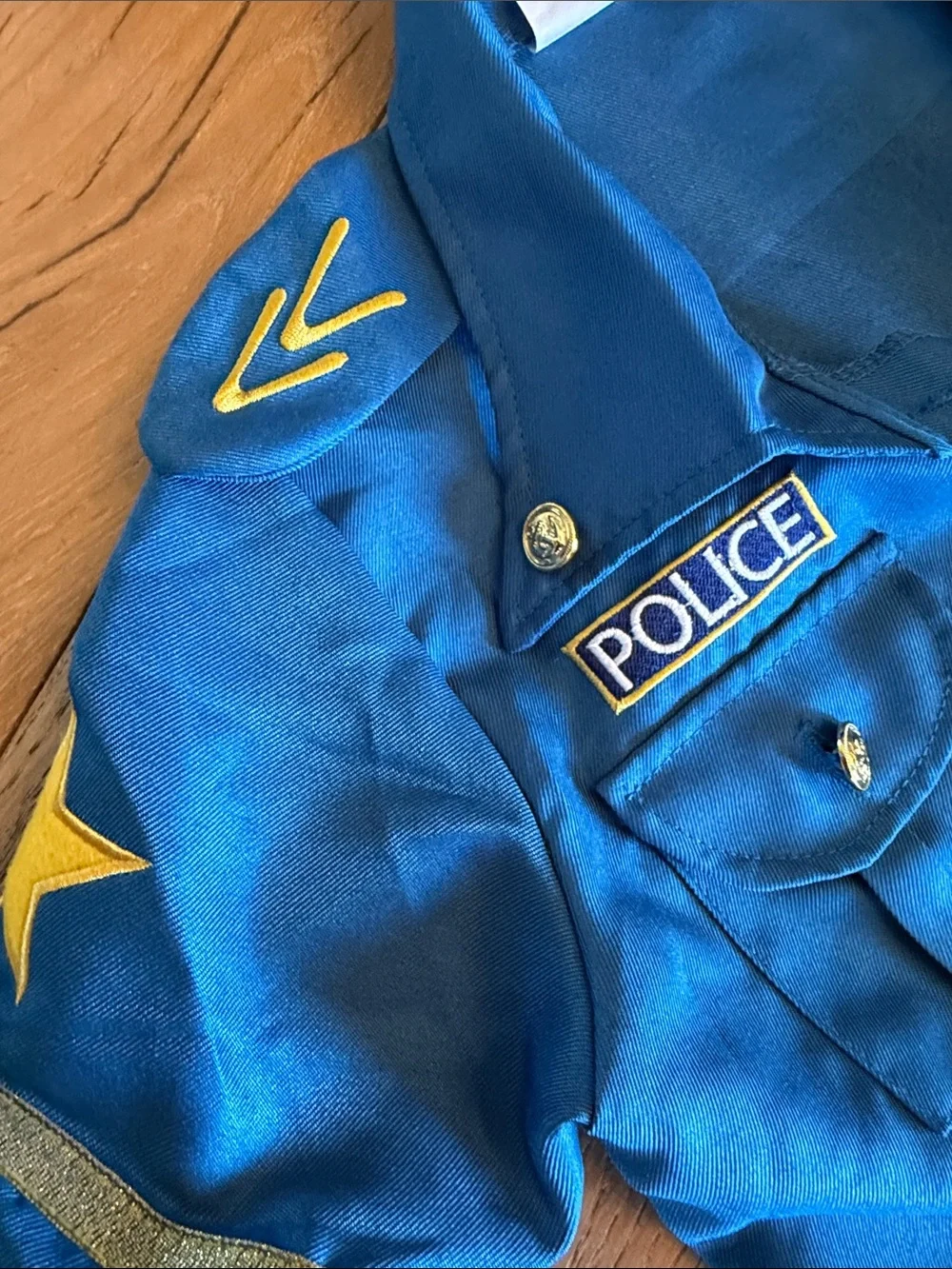 Kids' Blue Police Officer Costume Dress with Belt & Handcuffs